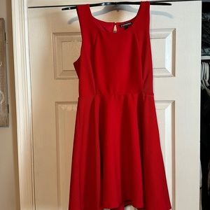 Red Ribbed Express Dress